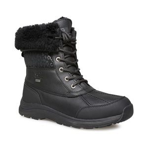 UGG ADIRONDACK III SNOW LEOPARD BLACK BOOTS - WOMEN'S Size 9